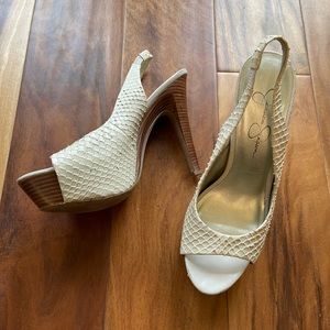 Jessica Simpson Astor Snake Platform Heels Size 7